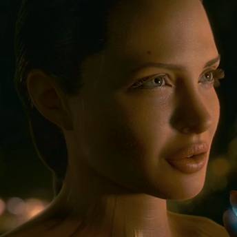 Angelina Jolie Beowulf premiere Brad Pitt trousers split arse