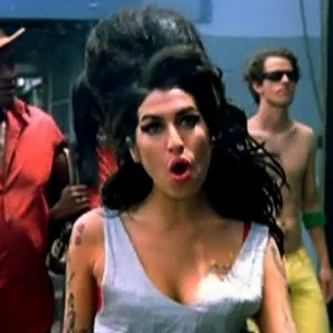 Amy Winehouse - possibly spiked in this picture, who knows?