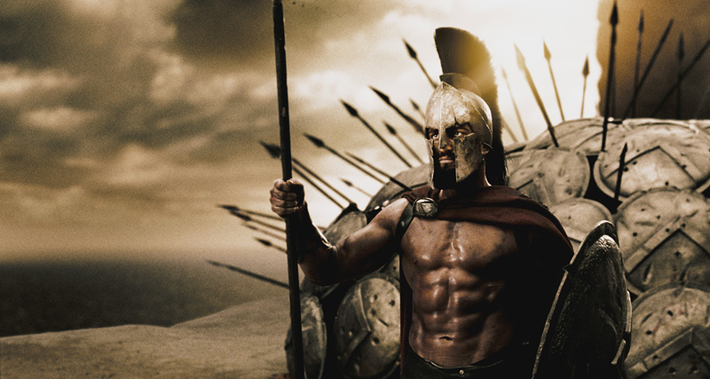 Gerard Butler's abs in the movie, 300.