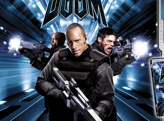 The Rock, on the cover of the film, Doom.