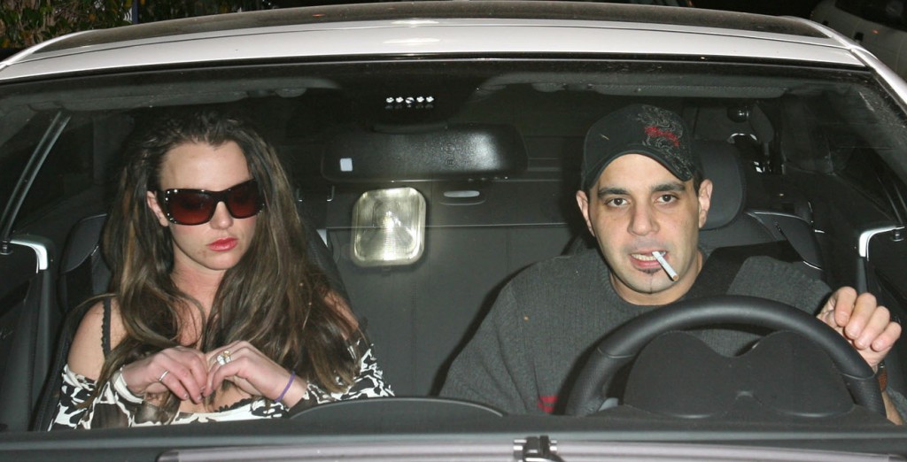Britney Spears and Sam Lufti in a car