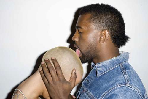 Kanye licking Amber Rose's head