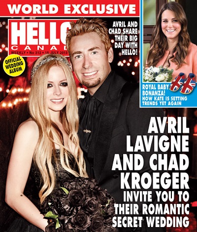 Avril Lavigne and Chad Kroeger Wedding Hello Magazine