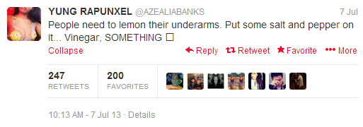 azealia banks twitter underarms