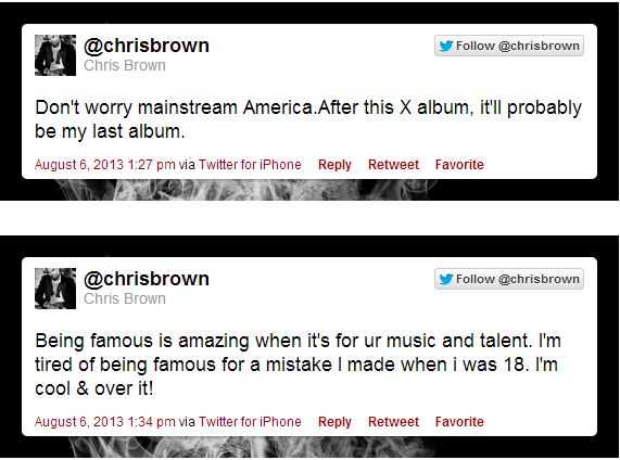 Chris Brown music tweet