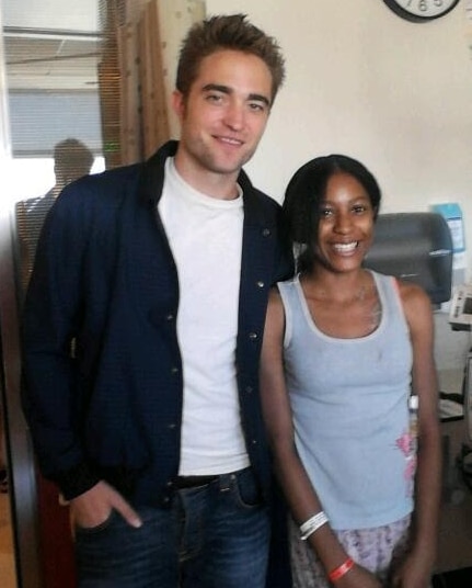 Robert Pattinson with patient during LA hospital visit