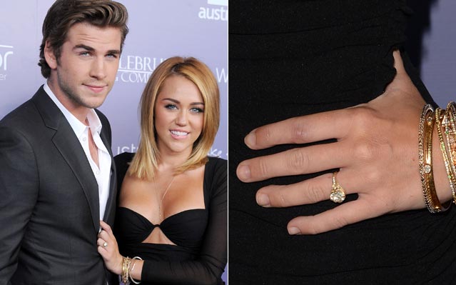 Miley Cyrus Liam Hemsworth engagement ring
