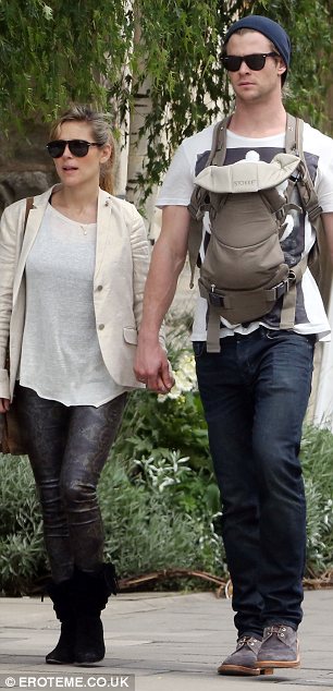Chris Hemsworth Baby Wearing