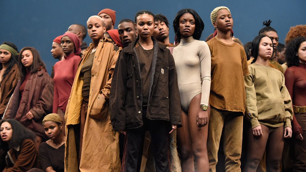 NEW YORK, NY - FEBRUARY 11: Models pose during Kanye West Yeezy Season 3 at Madison Square Garden on February 11, 2016 in New York City. (Photo by Kevin Mazur/Getty Images for Yeezy Season 3)