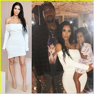 Kim kardashian gets support from hubby kanye west north west at kkw beauty